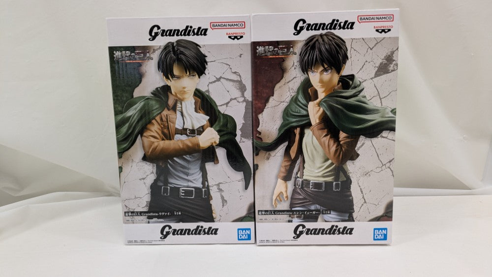 進撃の巨人Grandista　エレン・イェーガー5個　リヴァイ5個 計10個 中古】【未開封】【セット】 「進撃の巨人」 Grandista-エレン
