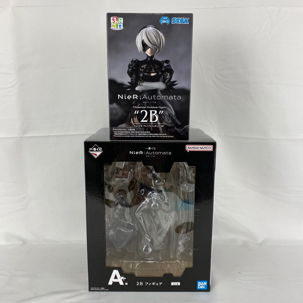 中古】【未開封】【セット】「NieR：Automata Ver1.1a」 ちょこのせプレミアムフィギュア“2B”＆一番くじ A賞 2B フ