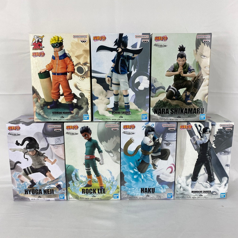 中古】【未開封】【セット】「NARUTO-ナルト-」 Memorable Saga うずまきナルト＆うちはサスケ＆奈良シカマル＆日向ネジ＆