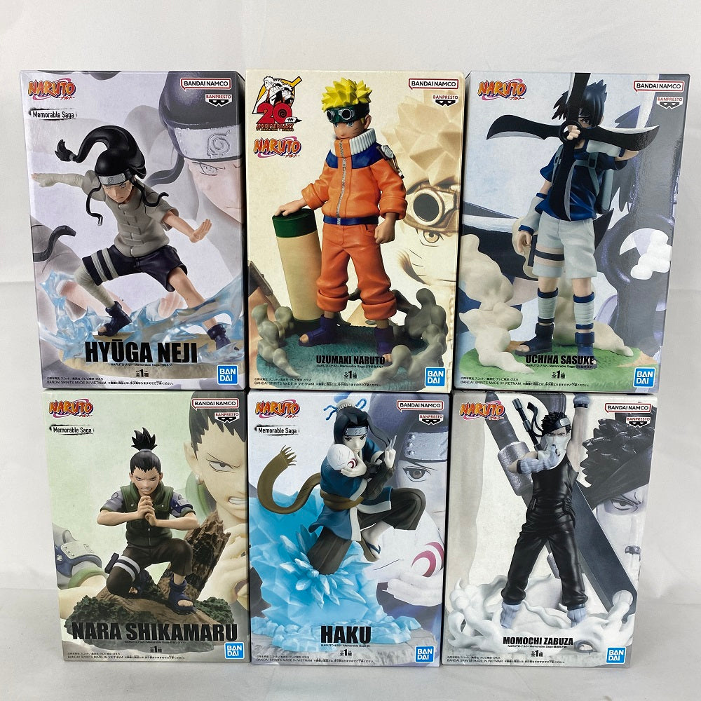 【中古】【未開封】【セット】「NARUTO-ナルト-」 Memorable Saga-  日向ネジ＆うずまきナルト＆うちはサスケ＆奈良シカマル＆白＆桃地再不斬＜フィギュア＞（代引き不可）6541