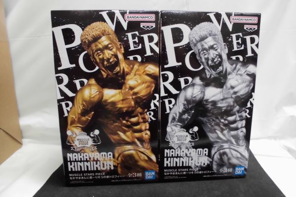 中古】【未開封】【２体セット】MUSCLE STARS PIECE なかやまきんに君 りそうの姿トロフィー 金色 銀色＜フィギュア＞（代引