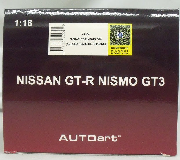 【中古】【開封品】ミニカー　1/18 日産 GT-R NISMO GT3(オーロラフレアブルー・パール) [81584]＜コレクターズアイテム＞（代引き不可）6355