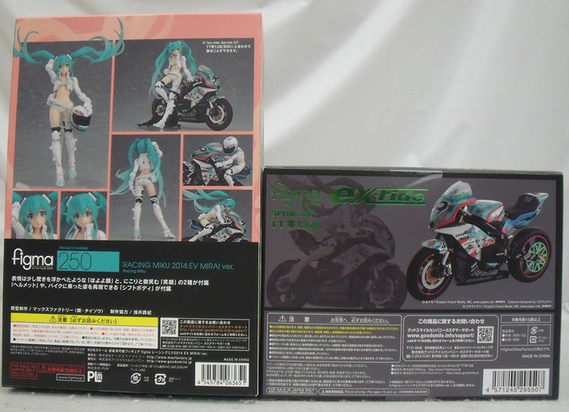 【中古】【未開封】【セット】figma レーシングミク2014 EV MIRAI ver. 「キャラクター・ボーカル・シリーズ 01 初音ミク」/ex：ride Spride.07 TT零13改 「キャラクター・ボーカル・シリーズ 01 初音ミク」＜フィギュア＞（代引き不可）6355