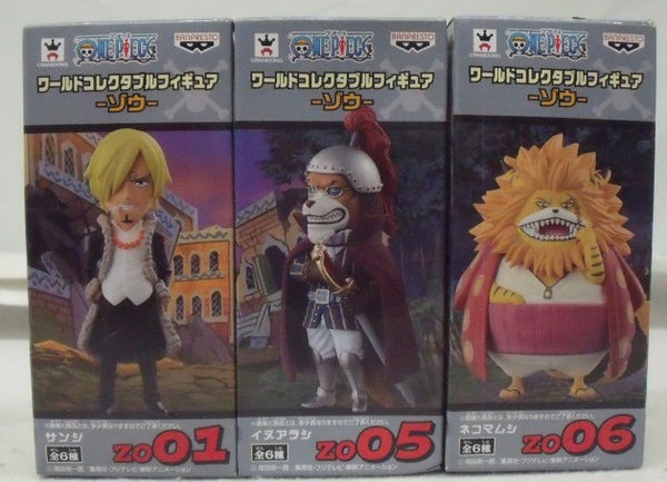 【中古】【未開封】【セット】「ワンピース」 ワールドコレクタブルフィギュア-ゾウ-/サンジ/イヌアラシ/ネコマムシ＜フィギュア＞（代引き不可）6355
