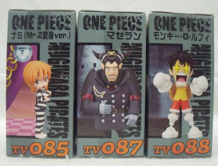 【中古】【未開封】【セット】「ワンピース」 ワールドコレクタブルフィギュアvol.11 ナミ(Mr.2変身ver.) /マゼラン/ルフィ＜フィギュア＞（代引き不可）6355