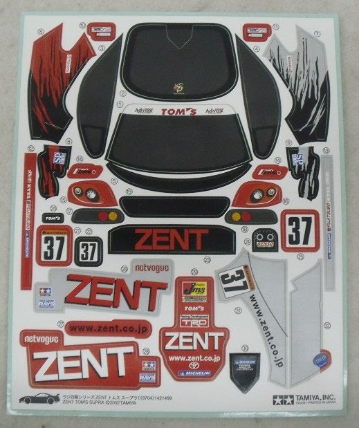 【中古】【開封品】ZENT トムス スープラ(レッド) フルセット 「ラジ四駆シリーズ No.4」 Ad-4バンド＜プラモデル＞（代引き不可）6355