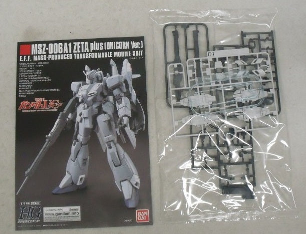 【中古】【未組立】1/144 HGUC MSZ-006A1 ゼータプラス(ユニコーンVer.) 「機動戦士ガンダムUC」 [5060402]＜プラモデル＞（代引き不可）6355