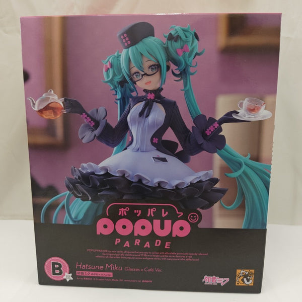 【中古】【未開封】POP UP PARADE 初音ミク めがね×カフェVer. 「グッスマくじ 初音ミク 2025 Autumn」 B＆Wゲット賞＜フィギュア＞（代引き不可）6512
