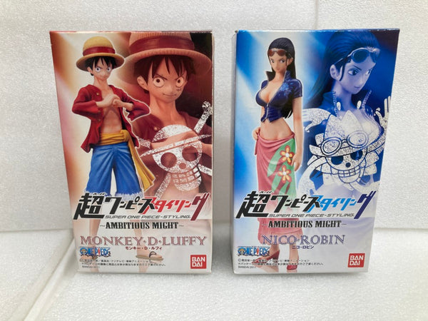 【中古】【未開封】【セット】「超ワンピーススタイリング AMBITIOUS MIGHT」モンキー・D・ルフィ/ニコ・ロビン＜フィギュア＞（代引き不可）6520