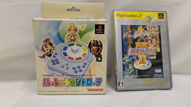 【中古】【開封品】PlayStation2専用コントローラー　ルーレットコントローラとPS2ソフト人生ゲームII セット＜コレクターズアイテム＞（代引き不可）6537