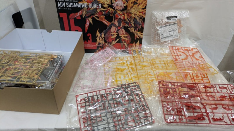 【中古】【未組立】【特典付】1/1 皇巫 スサノヲ 紅蓮 「メガミデバイス」特典特別カラー髪パーツ＆タンポなし顔パーツ付き＜プラモデル＞（代引き不可）6537