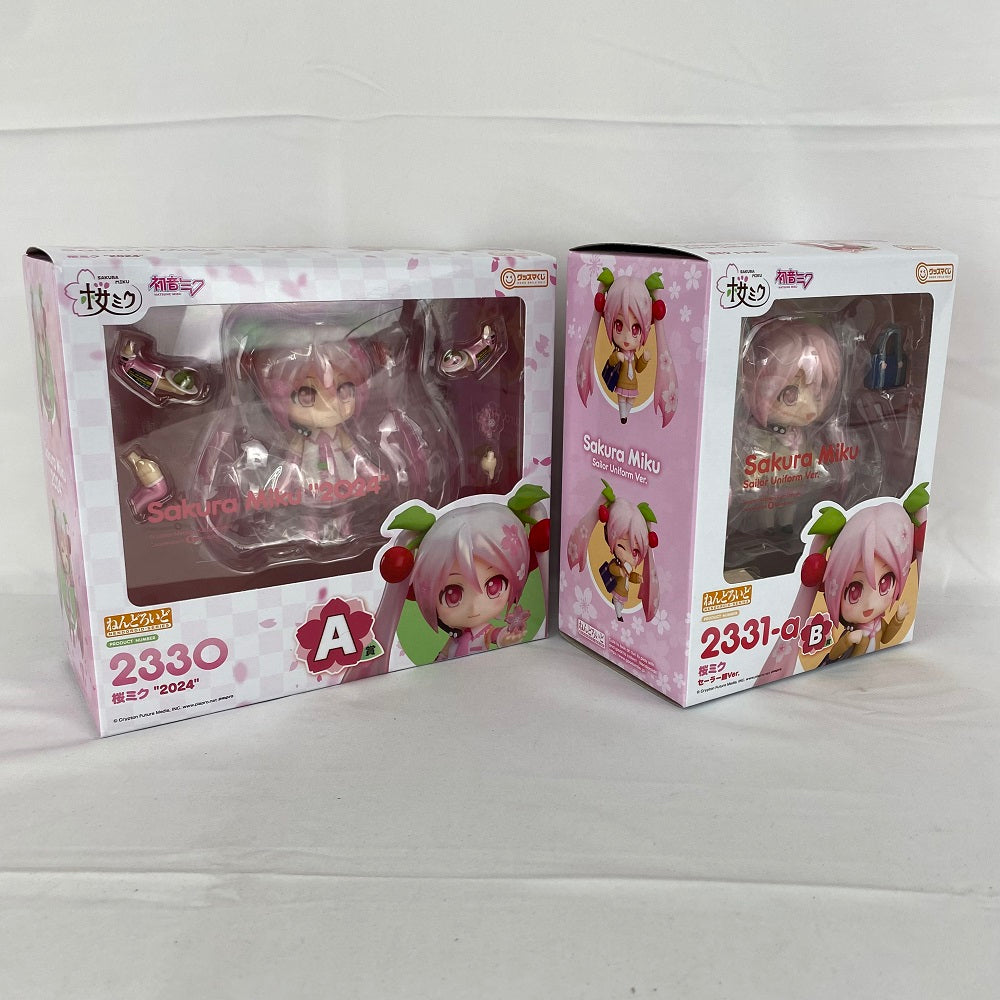 【中古】【未開封】【セット】ねんどろいど 桜ミク “2024” 「グッスマくじ 桜ミク“2024”」 A賞 ・セーラー服 Ver. B賞 フィギュア  2種セット, ＜フィギュア＞（代引き不可）6541