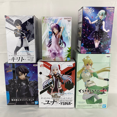 【中古】【未開封】【セット】ソードアート・オンライン「キリト」「ユウキ」「シノン」「ユナ」「リーファ」6種セット＜フィギュア＞（代引き...