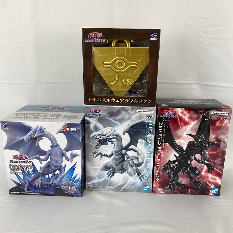 【中古】【未開封】【セット】「遊☆戯☆王デュエルモンスターズ」千年パズルウェアラブルファン＆青眼の白龍＆真紅眼の黒竜　 フィギュアセット＜フィギュア＞（代引き不可）6541