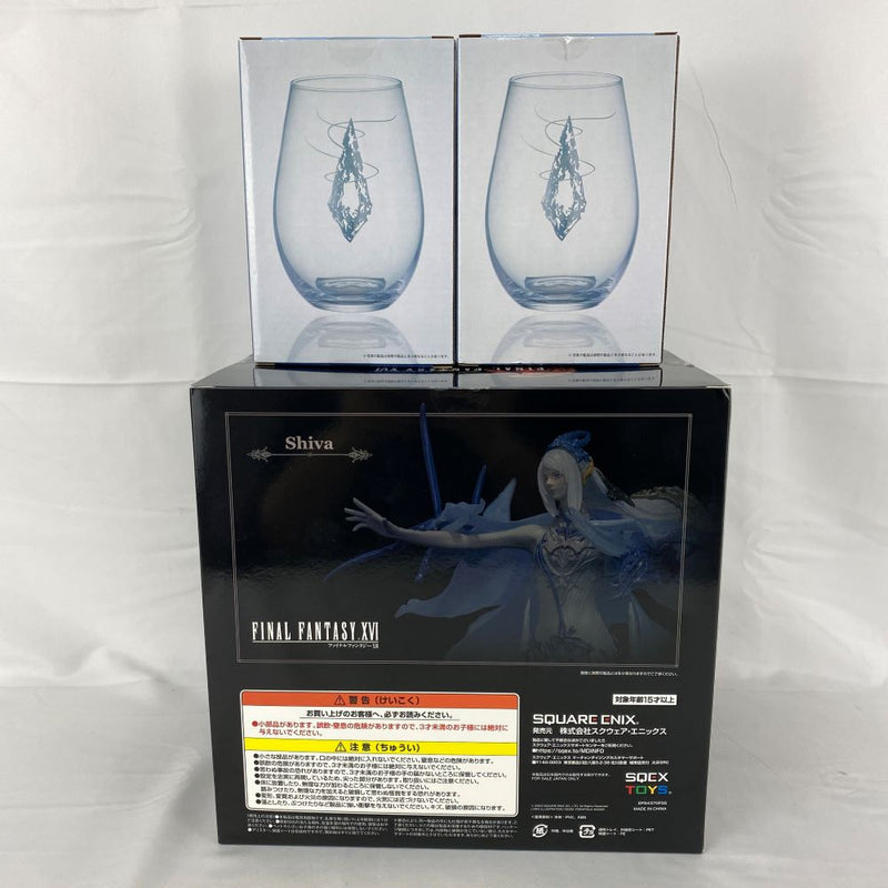 【中古】【未開封】【セット】「ファイナルファンタジーXIV」発売記念くじ A賞　召喚獣シヴァ  ジオラマフィギュア＋マザークリスタル LEDコースター＆グラスセット ＜フィギュア＞（代引き不可）6541