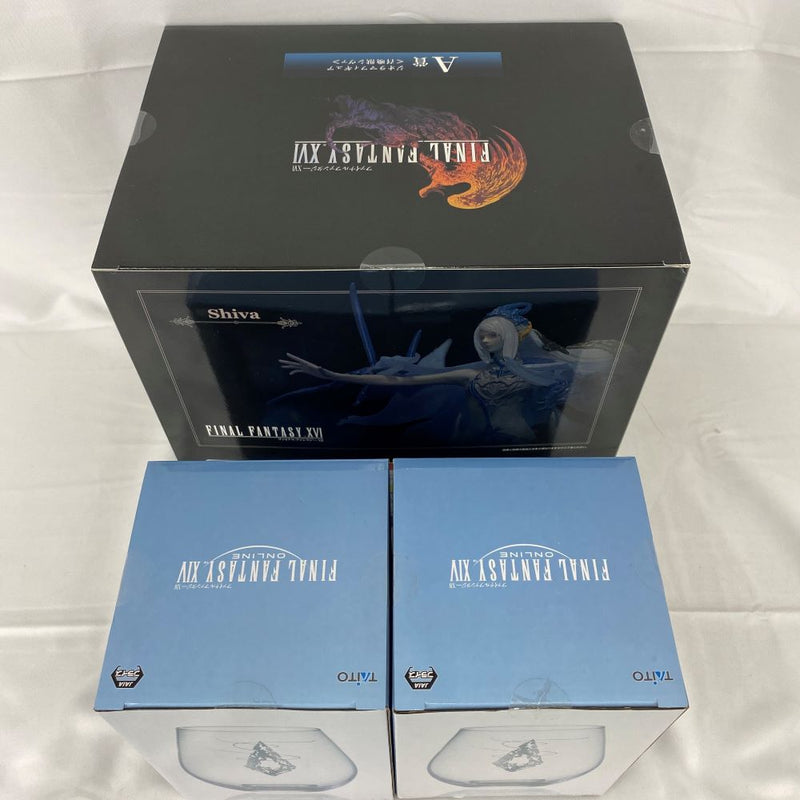 中古】【未開封】【セット】「ファイナルファンタジーXIV」発売記念くじ A賞 召喚獣シヴァ ジオラマフィギュア＋マザークリスタル LEDコ