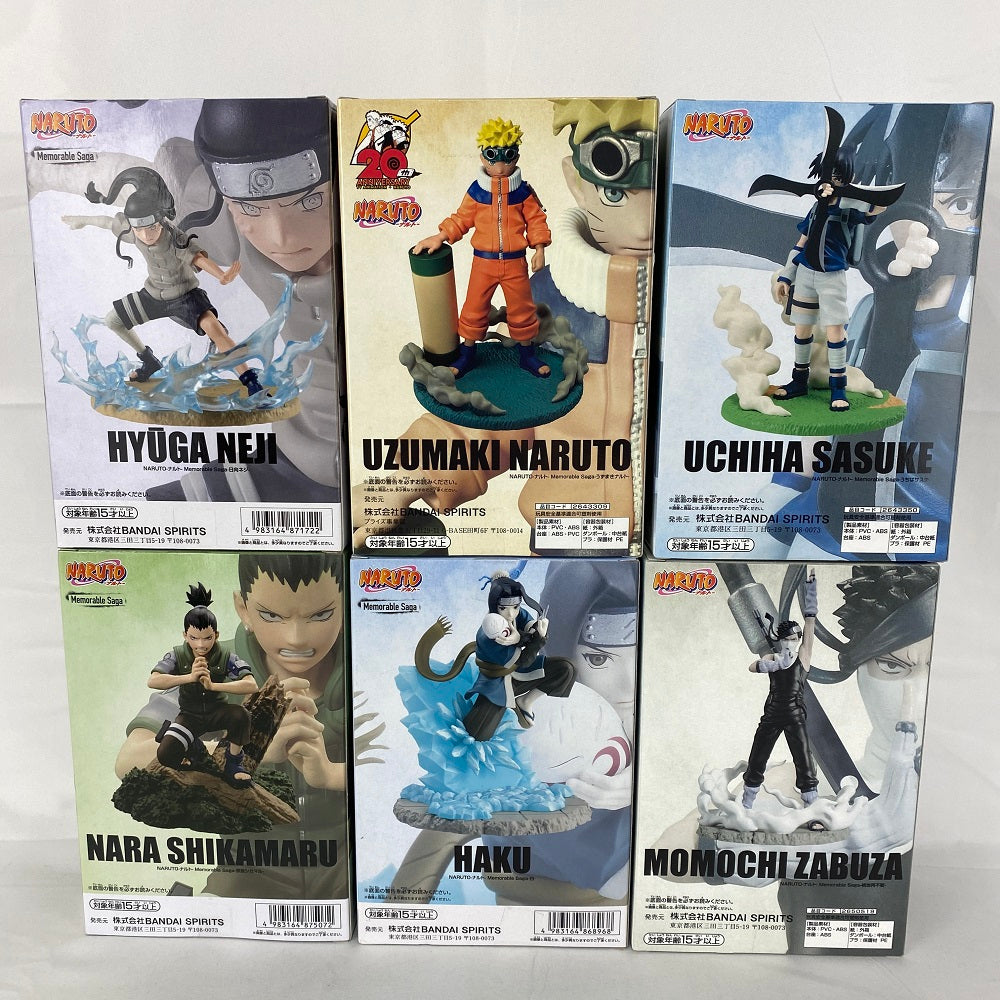 【中古】【未開封】【セット】「NARUTO-ナルト-」 Memorable Saga-  日向ネジ＆うずまきナルト＆うちはサスケ＆奈良シカマル＆白＆桃地再不斬＜フィギュア＞（代引き不可）6541