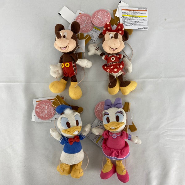 【中古】【未使用】【セット】ディズニーランド 37th ぬいぐるみバッジ ミッキー/ミニー/ドナルド/デイジー＜おもちゃ＞（代引き不可）6541