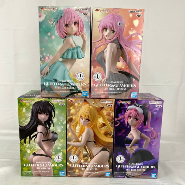 【中古】【未開封】【セット】To LOVEる-とらぶる-ダークネス GLITTER&GLAMOURS ナナ/金色の闇/古手川唯/ララ/モモ 5点＜フィギュア＞（代引き不可）6541