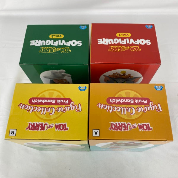 【中古】【未開封】【セット】トムとジェリー フィギュアコレクション〜Fruit Sandwich〜 A/B、ソフビフィギュアvol.1/2　4点＜フィギュア＞（代引き不可）6541