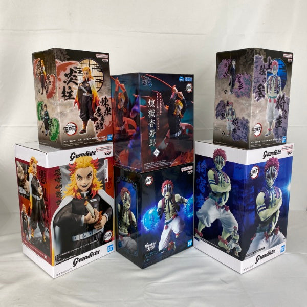 【中古】【未開封】【セット】鬼滅の刃 煉獄杏寿郎/猗窩座 プライズフィギュア 6点＜フィギュア＞（代引き不可）6541