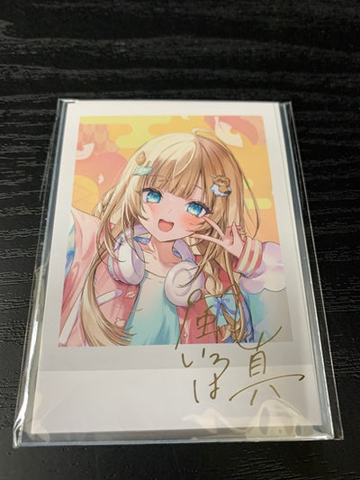 【中古】【未開封】風真いろは 箔押し複製サイン入り猫屋敷ぷしお描き下ろしチェキ風ブロマイドカード＜コレクターズアイテム＞（代引き不可）...