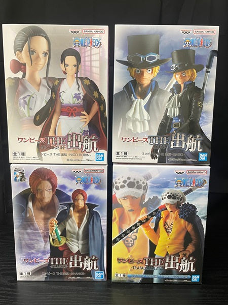 【中古】【未開封】【セット】THE出航　シャンクス＋サボ＋トラファルガー・ロー＋ニコ・ロビン4種セット＜フィギュア＞（代引き不可）6545