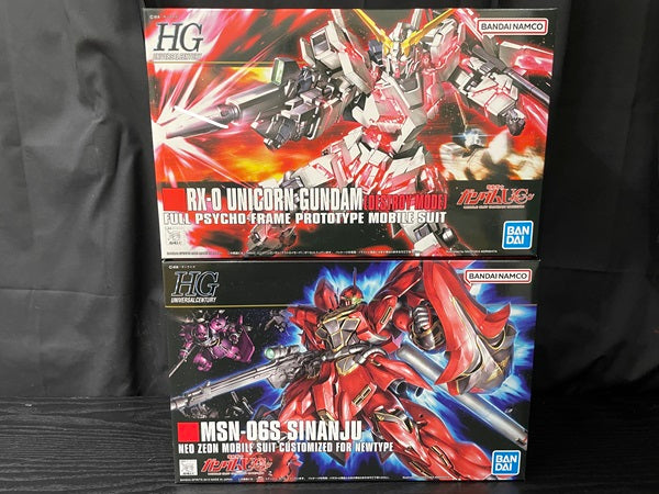 【中古】【未組立品】【セット】1/144 HG　ユニコーンガンダム＋シナンジュ２種セット＜プラモデル＞（代引き不可）6545