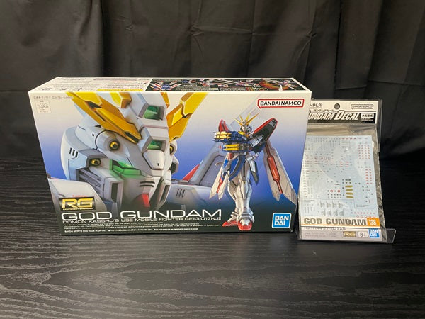 【中古】【未組立】【セット】1/144 RG ゴッドガンダム ＋RG ゴッドガンダム用ガンダムデカール　２点＜プラモデル＞（代引き不可）6545