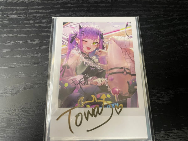【中古】【未開封】常闇トワ 箔押し複製サイン入りチェキ風ブロマイドカード 「 100万人記念フルセット」購入特典＜コレクターズアイテム＞（代引き不可）6545
