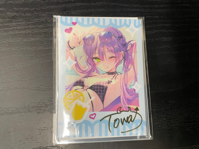 【中古】【未開封】常闇トワ 箔押し複製サイン入り rurudo描き下ろし チェキ風ブロマイドカード＜コレクターズアイテム＞（代引き不可）6545