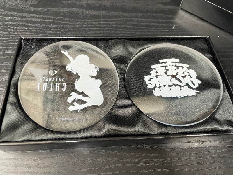 【中古】【開封品】沙花叉クロヱ＆イベントロゴ オリジナルガラスコースター＜コレクターズアイテム＞（代引き不可）6545