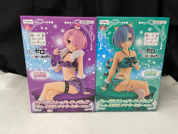 【中古】【未開封】【セット】レム+ラム「Re：ゼロから始める異世界生活」ぬーどるストッパーフィギュア鬼衣装アナザーカラー＜フィギュア＞（代引き不可）6545