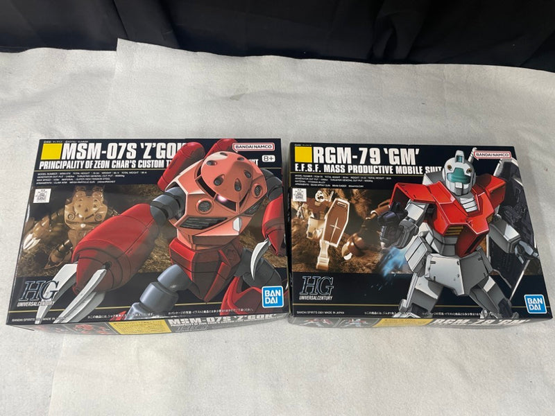 【中古】【未組立】【セット】1/144 HGUC MSM-07S シャア専用ズゴック+1/144 HGUC RGM-79 ジム＜プラモデル＞（代引き不可）6545