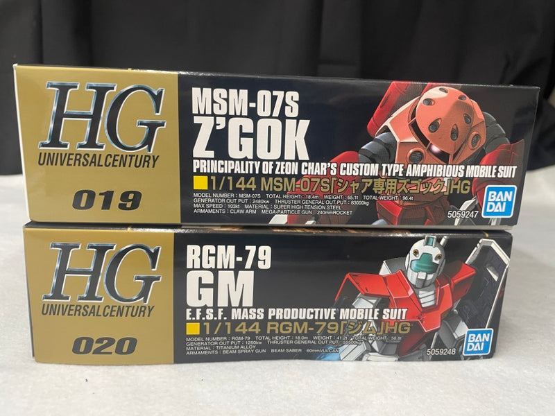 【中古】【未組立】【セット】1/144 HGUC MSM-07S シャア専用ズゴック+1/144 HGUC RGM-79 ジム＜プラモデル＞（代引き不可）6545