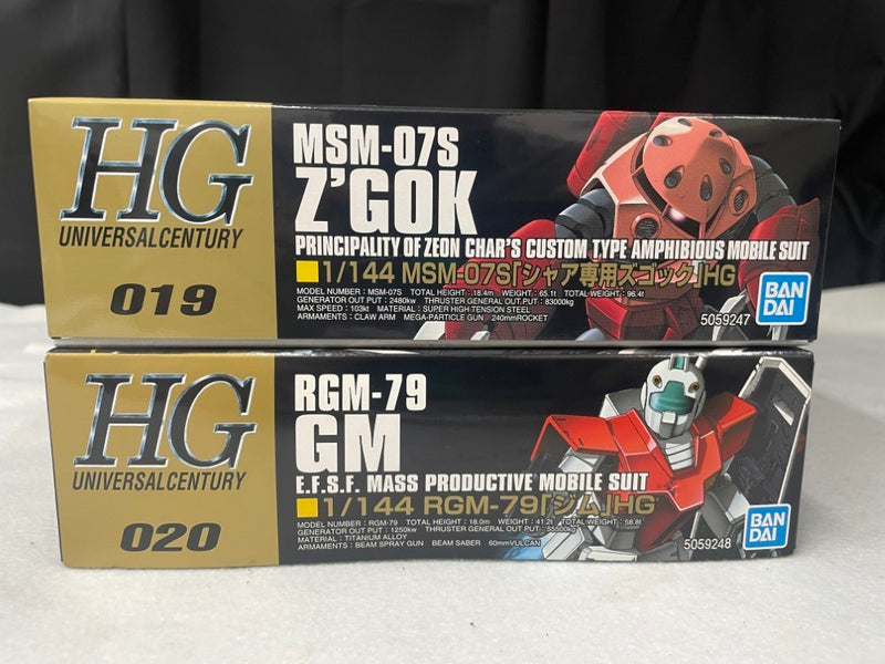 【中古】【未組立】【セット】1/144 HGUC MSM-07S シャア専用ズゴック+1/144 HGUC RGM-79 ジム＜プラモデル＞（代引き不可）6545