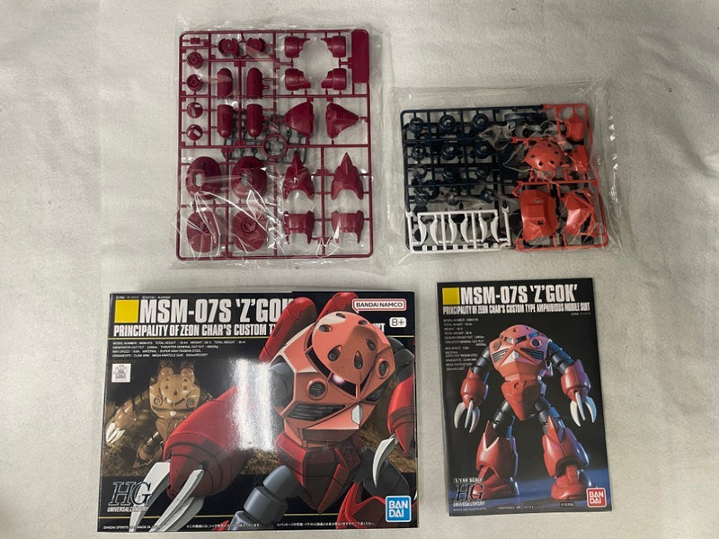 【中古】【未組立】【セット】1/144 HGUC MSM-07S シャア専用ズゴック+1/144 HGUC RGM-79 ジム＜プラモデル＞（代引き不可）6545