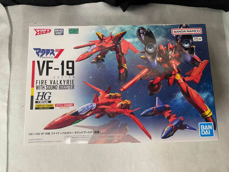 【中古】【未組立】1/100 HG VF-19改 ファイヤーバルキリー サウンドブースター装備 「マクロス7」 [5066315]＜プラモデル＞（代引き不可）6545