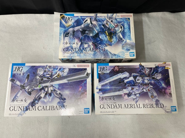 【中古】【未組立】【セット】 機動戦士ガンダム 水星の魔女　1/144HG3種セット　エアリアル+エアリアル改修型+キャリバーン＜プラモデル＞（代引き不可）6545