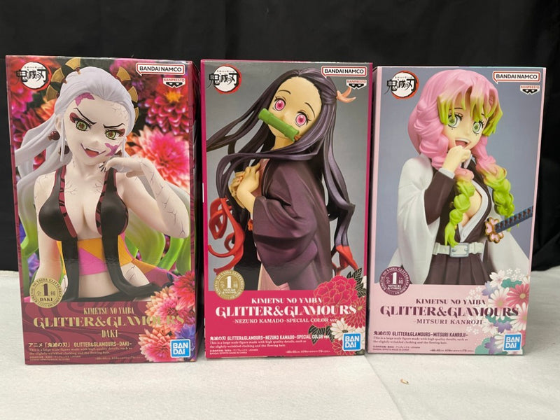 【中古】【未開封】【セット】 竈門禰豆子+甘露寺蜜璃+堕姫「鬼滅の刃」GLITTER＆GLAMOURS＜フィギュア＞（代引き不可）6545