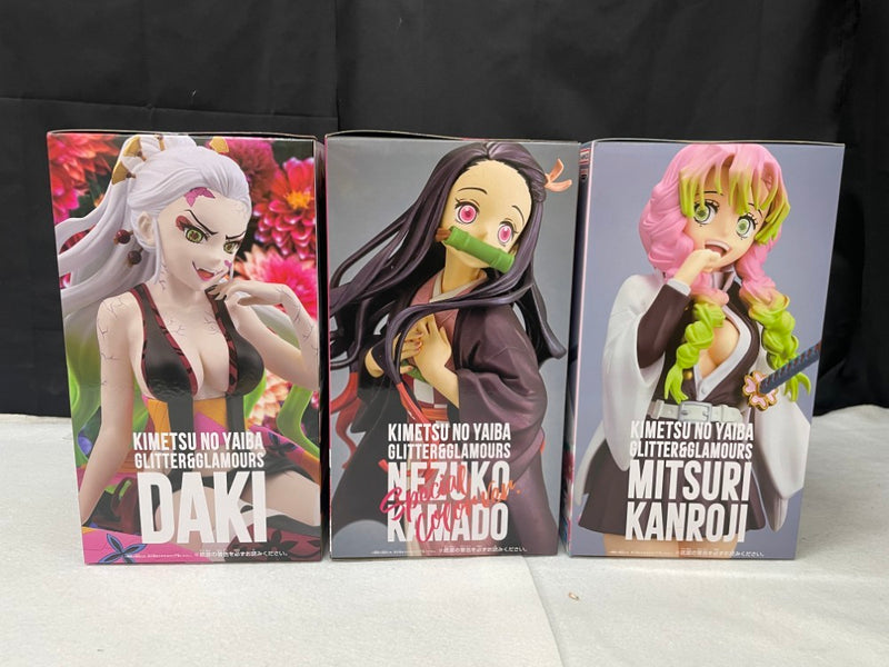 【中古】【未開封】【セット】 竈門禰豆子+甘露寺蜜璃+堕姫「鬼滅の刃」GLITTER＆GLAMOURS＜フィギュア＞（代引き不可）6545