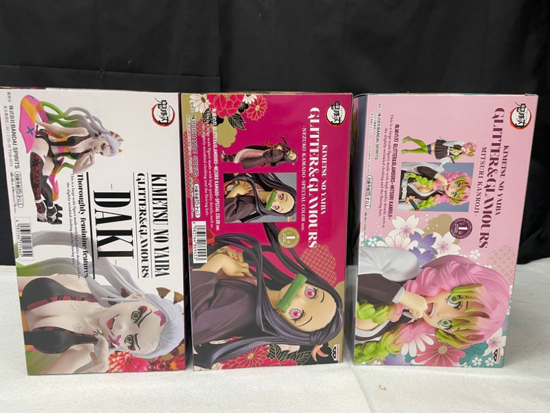 【中古】【未開封】【セット】 竈門禰豆子+甘露寺蜜璃+堕姫「鬼滅の刃」GLITTER＆GLAMOURS＜フィギュア＞（代引き不可）6545