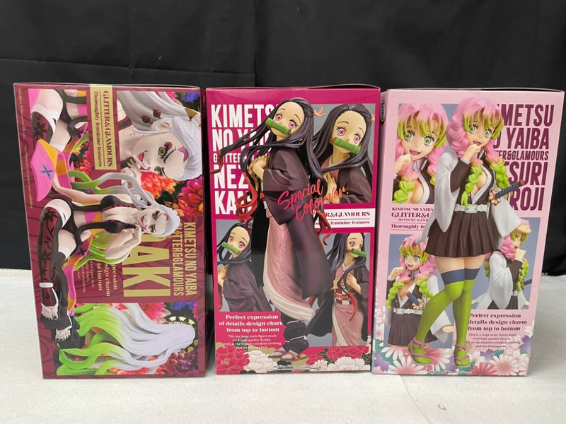 【中古】【未開封】【セット】 竈門禰豆子+甘露寺蜜璃+堕姫「鬼滅の刃」GLITTER＆GLAMOURS＜フィギュア＞（代引き不可）6545