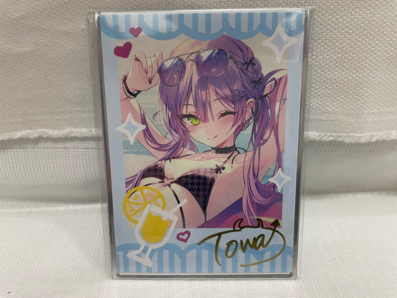 【中古】【未開封】常闇トワ 箔押し複製サイン入り rurudo描き下ろし チェキ風ブロマイドカード＜コレクターズアイテム＞（代引き不可）6546