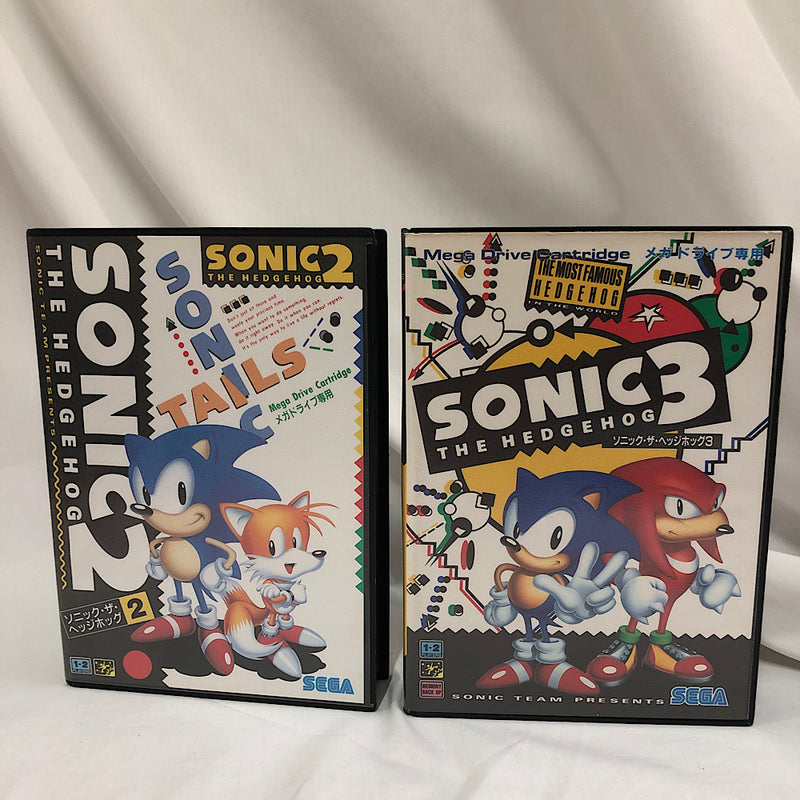 【中古】【動作確認済み】【セット】メガドライブソフト　ソニック・ザ・ヘッジホッグ2＆3＜レトロゲーム＞（代引き不可）6552