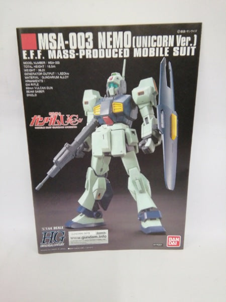 【中古】【未組立】1/144 HGUC ネモ(ユニコーンVer.) 「機動戦士ガンダムUC」＜プラモデル＞（代引き不可）6552