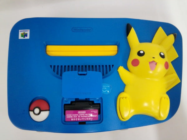 【中古】【動作確認済】【開封品】ピカチュウNintendo64本体(ブルー＆イエロー)＜レトロゲーム＞（代引き不可）6552