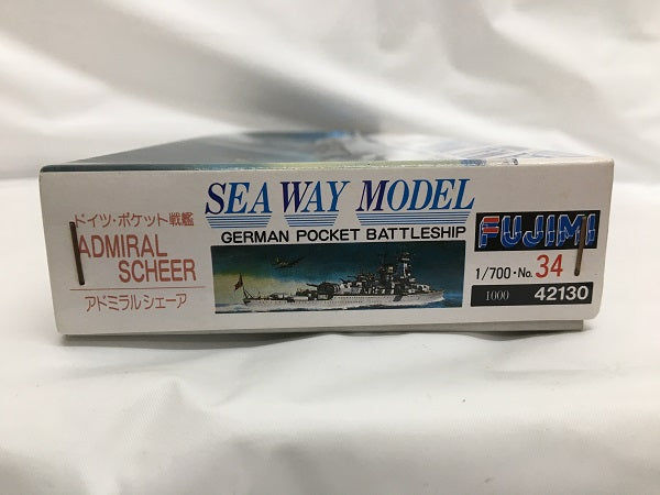 【中古】【未組立】1/700 No.34 ドイツ・ポケット戦艦 アドミラルシェーア 「シーウェイモデルシリーズ」＜プラモデル＞（代引き不可）6558