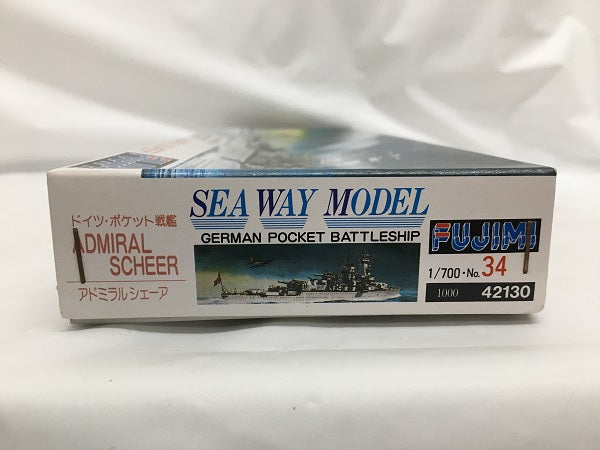 【中古】【未組立】1/700 No.34 ドイツ・ポケット戦艦 アドミラルシェーア 「シーウェイモデルシリーズ」＜プラモデル＞（代引き不可）6558