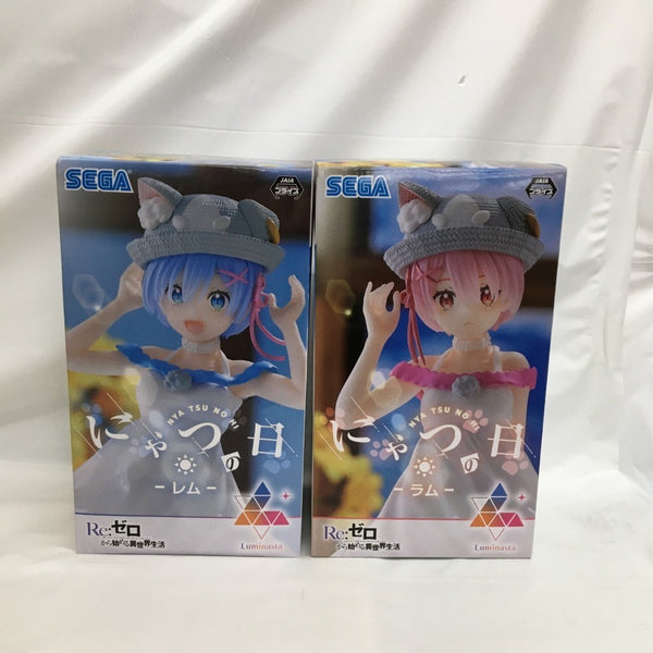 【中古】【未開封】【セット】ラム＆レム 「Re：ゼロから始める異世界生活」 Luminasta-にゃつの日-＜フィギュア＞（代引き不可）6558